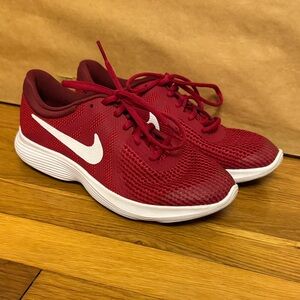 NWOT Nike Red Athletic Sneakers with White Accents Size 8.5